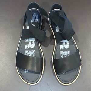 Black Flat Ella Sorel Sandals size 10